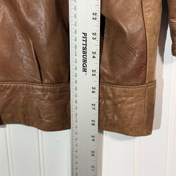 Vintage Wendi Q by Saxony Leather Jacket Brown Oversized 80s 90s Korea Women’s M - Picture 8 of 13